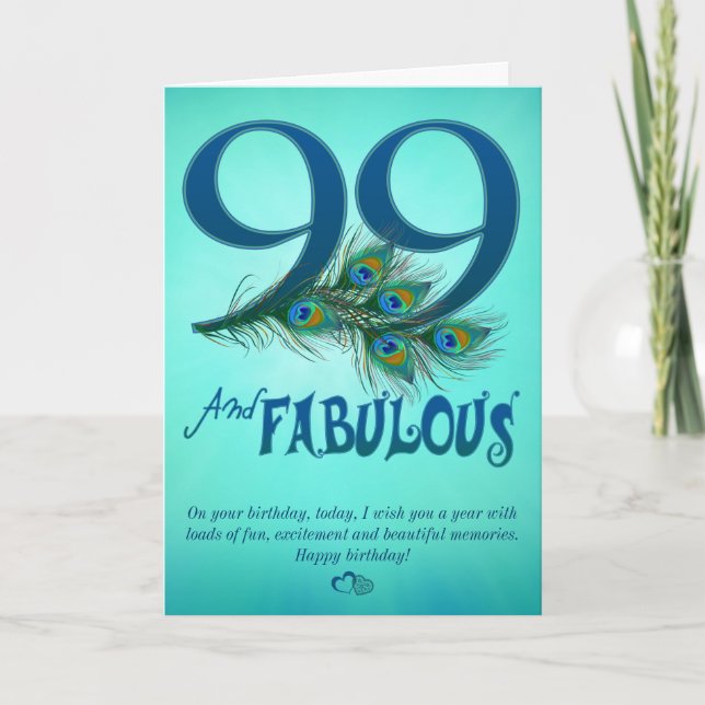 Carte 99th Birthday template Cards (Devant)