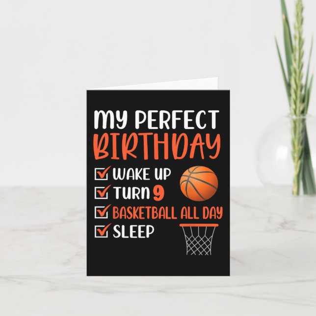 Carte 9 ans Basketball Anniversaire fête 9e Anniversaire (Devant)