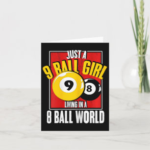 Carte 9 Ball Girl Vivant Dans 8 Ball World Snooker Pool 