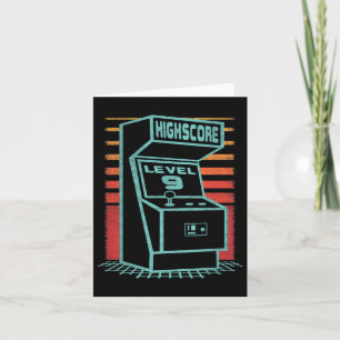 Carte 9e anniversaire 9 ans Retro Gamer Niveau Up Unloc