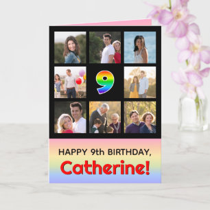 Carte 9e anniversaire : Arc-en-ciel amusant #, photos pe