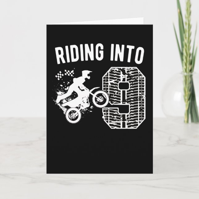 Carte 9e anniversaire Gift Dirt Vélo 9 ans Motocross (Devant)