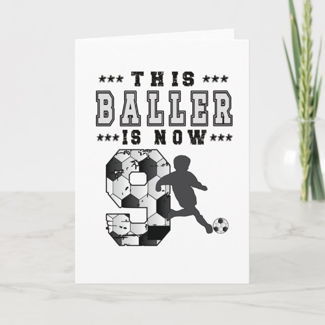 Carte 9e anniversaire Gift joueur de football 9 année ga (Devant)