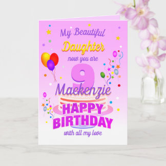 Carte 9e anniversaire PINK