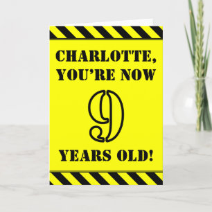 Carte 9e anniversaire : Un texte amusant de style crayon