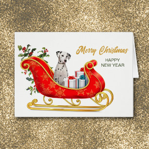 Carte à bascule de Noël de Chien dalmate