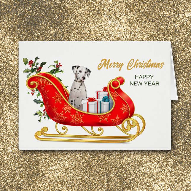 Carte à bascule de Noël de Chien dalmate (Créateur téléchargé)