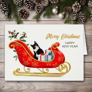Carte à bascule Noir Blanc Chat Meowy