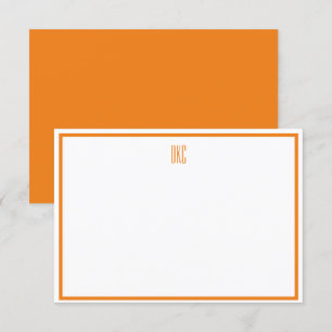 Carte à billet plat orange et blanc monogramme