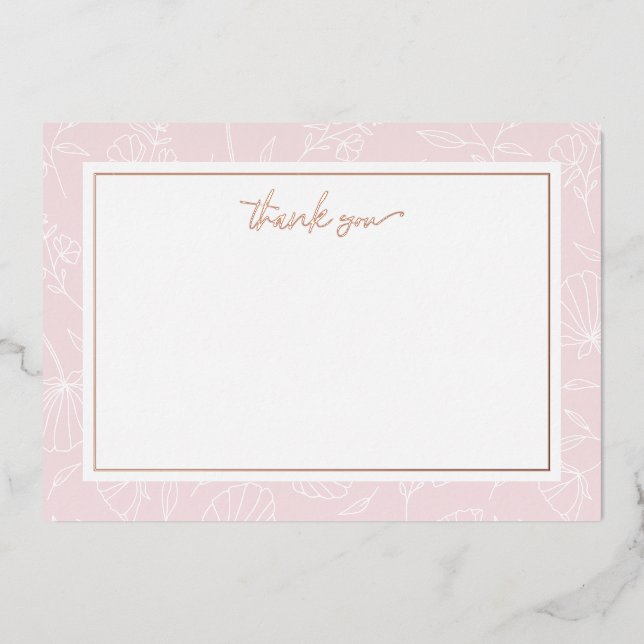 Carte à billets à Merci floral blanc délicat (Recto)
