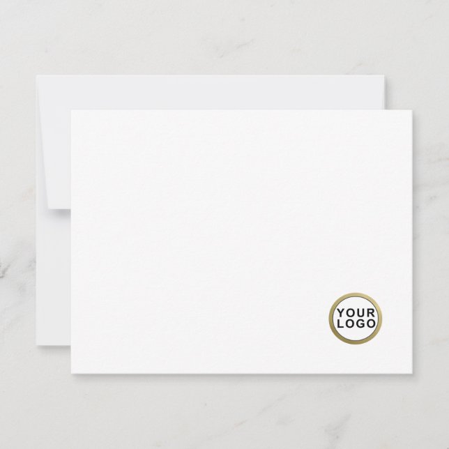 Carte à billets plats blancs minimaux du logo de l (Devant)