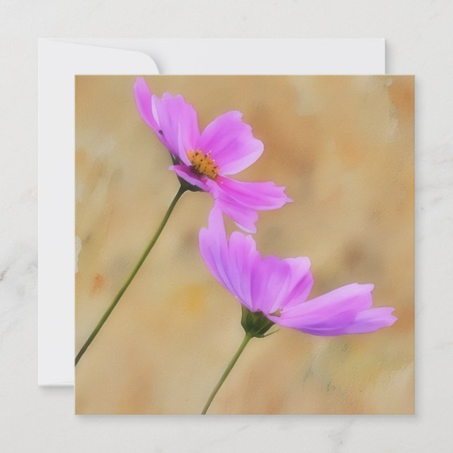 Carte à billets plats rose Cosmos Floral Art Flat (Devant)