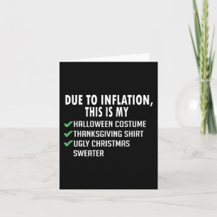 Carte A cause de l'inflation Halloween Thanksgiving Noël