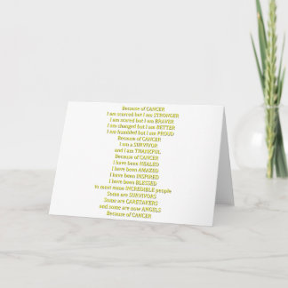 Carte A cause du cancer