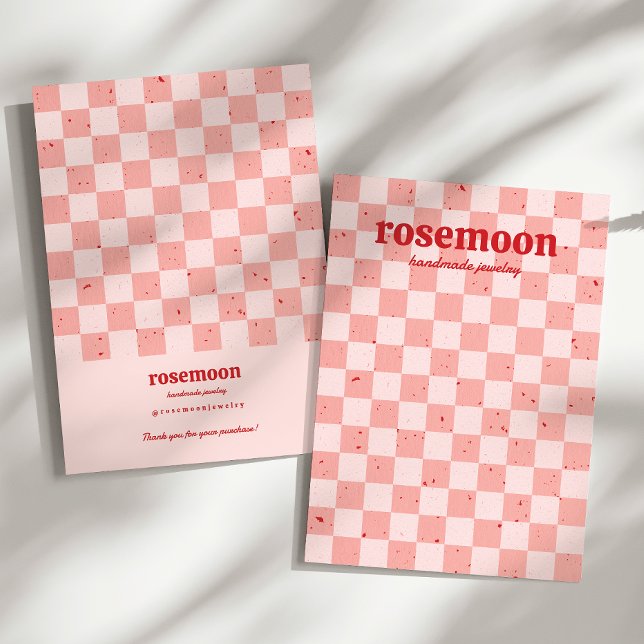 Carte À damiers bijoux rétro Rouge (Créateur téléchargé)