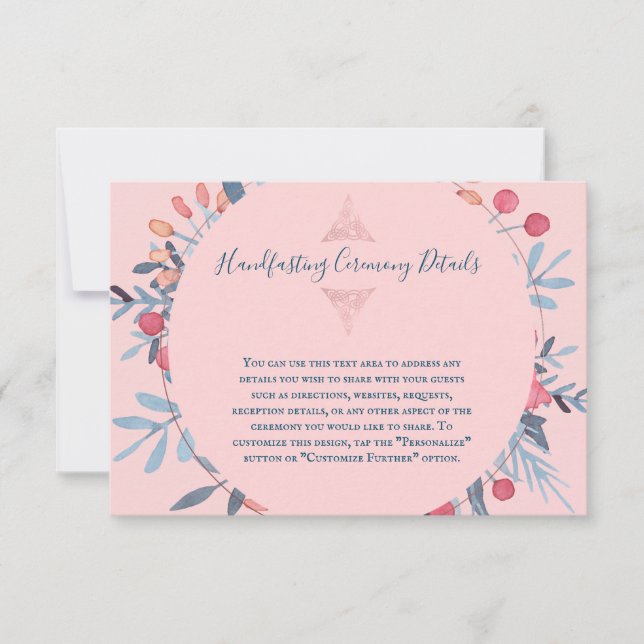 Carte à détails floraux aquarelle Perle rose (Devant)