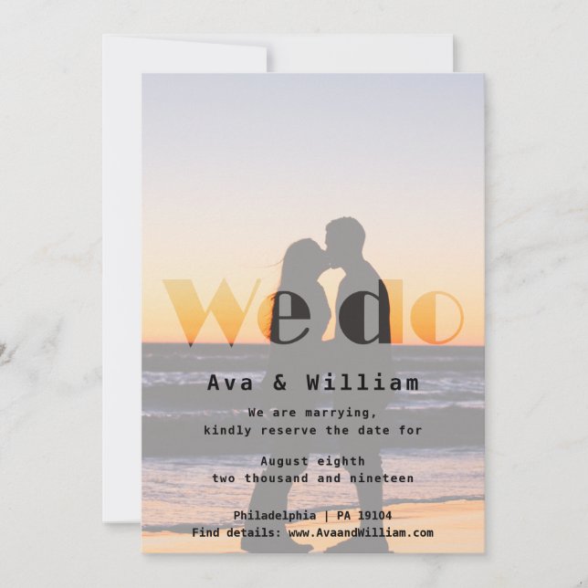 Carte À faire - Mariage de coucher de soleil - Réservez  (Devant)