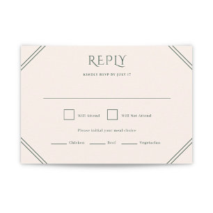 Carte à feuillage persistant RSVP de mariage au di
