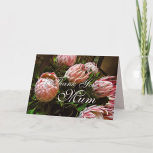 Carte à fleur Merci Mum Protea