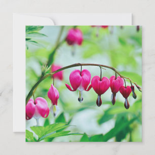 Carte à fleurs à coeur rose