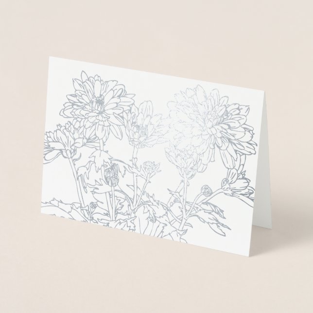 Carte à fleurs chrysanthème de la ligne de Botanic (Devant)