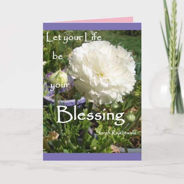 Carte à fleurs florales inspirante (Devant)