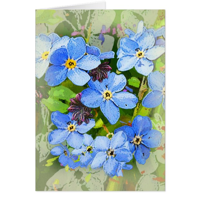 Carte à fleurs oublimenot (Devant)