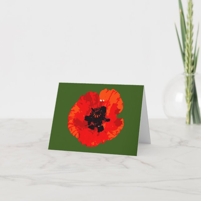 Carte à fleurs Red Poppy (Devant)