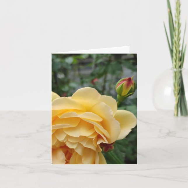 Carte à fleurs rose jaune (Devant)
