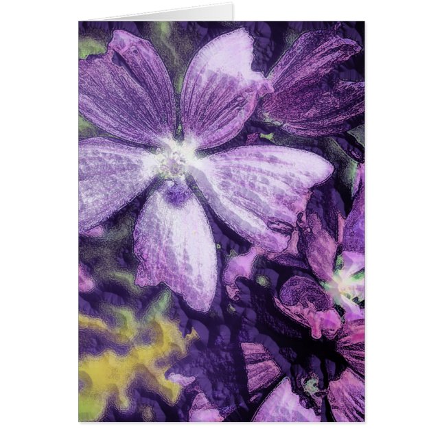 Carte à fleurs violettes (Devant)