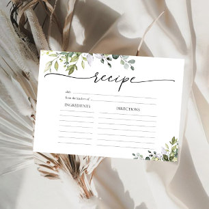 Carte à grande recette verte Eucalyptus Floral