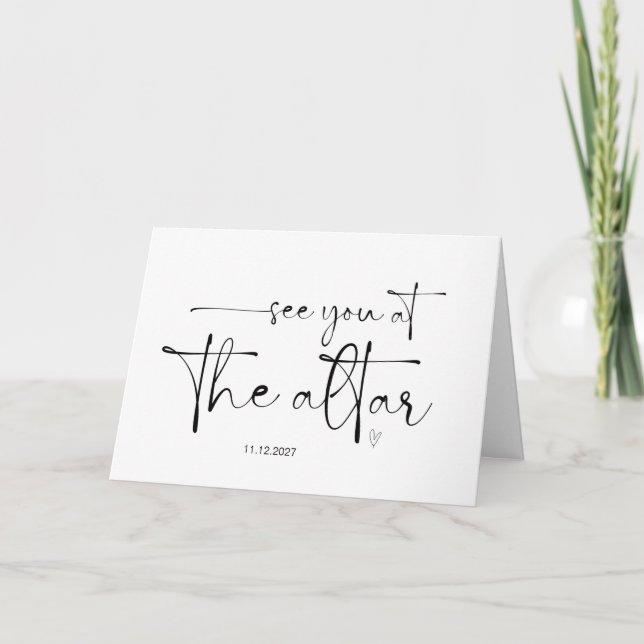 Carte À Groom De Mariée Vous Voir à L'Autel Mr & Mrs. (Devant)