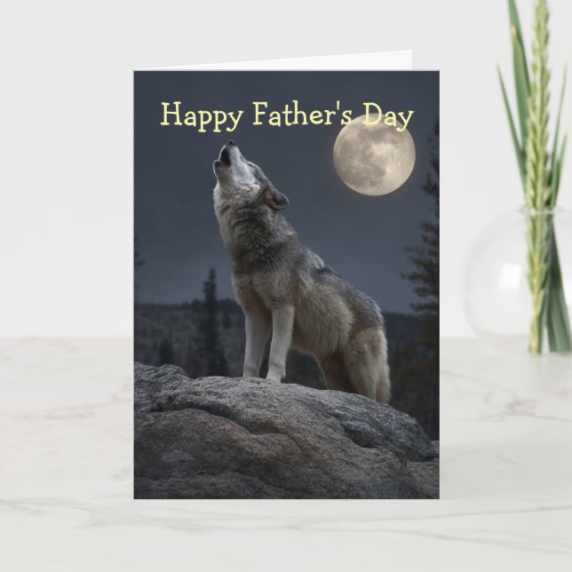 Carte A Howling Wolf Father's Day (Devant)