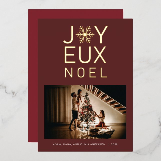 Carte à huile Joyeux Noel moderne et classique (Recto/Verso)