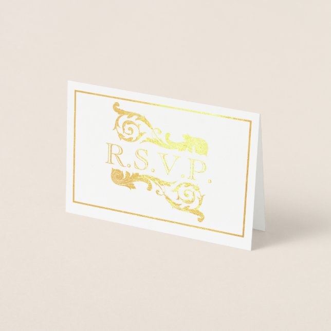 Carte à huile RSVP vintage Ornate Gold Flourdissan (Devant)