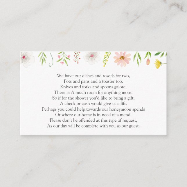 Carte à joindre à l'invitation de Baby Shower pour (Devant)