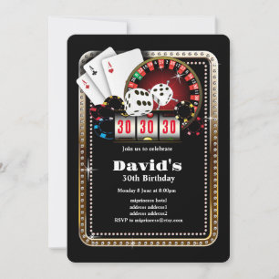 Carte à jouer de poker, invitation à une soirée de