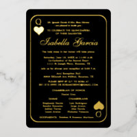 Carte à jouer pailletée or | Quinceañera Las Vegas
