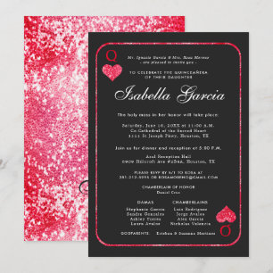 Carte à jouer pailletée rouge   Quinceañera Las Ve