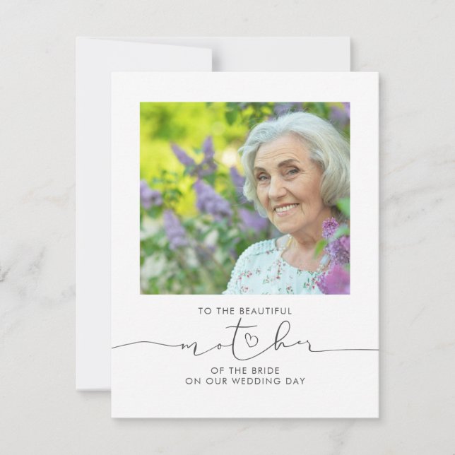 Carte À La Belle Mère De La Mariée Mariage Photo (Devant)