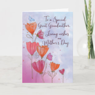 Carte À la grande-mère Fête des mères Amour avec Orange 