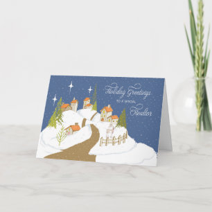 Carte À la maison de Noël Cosy en Neige