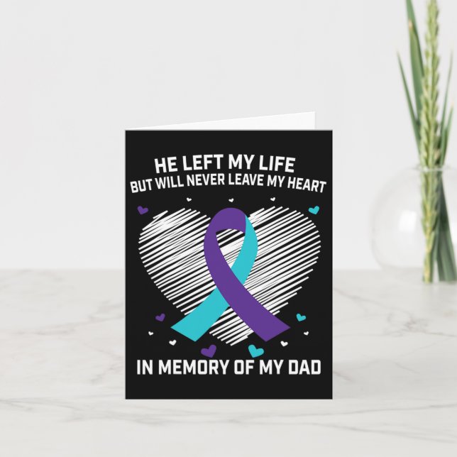 Carte À la mémoire de papa aimant Prévention de la sensi (Devant)