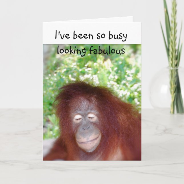 Carte À la recherche fabuleux Humour d'anniversaire tard (Devant)