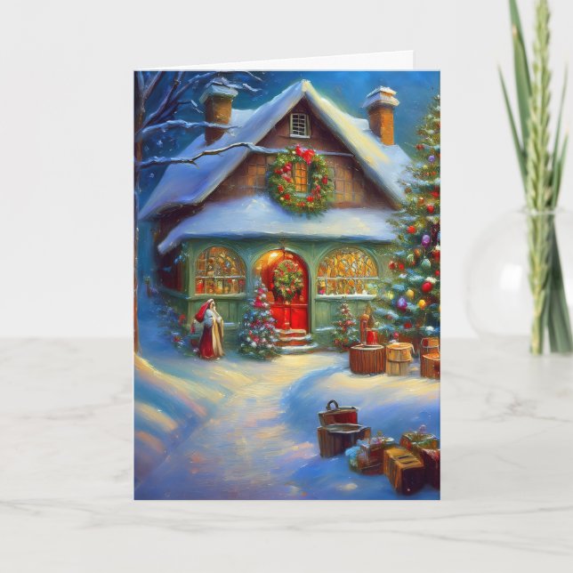 Carte À l'extérieur de l'atelier du Père Noël (Devant)
