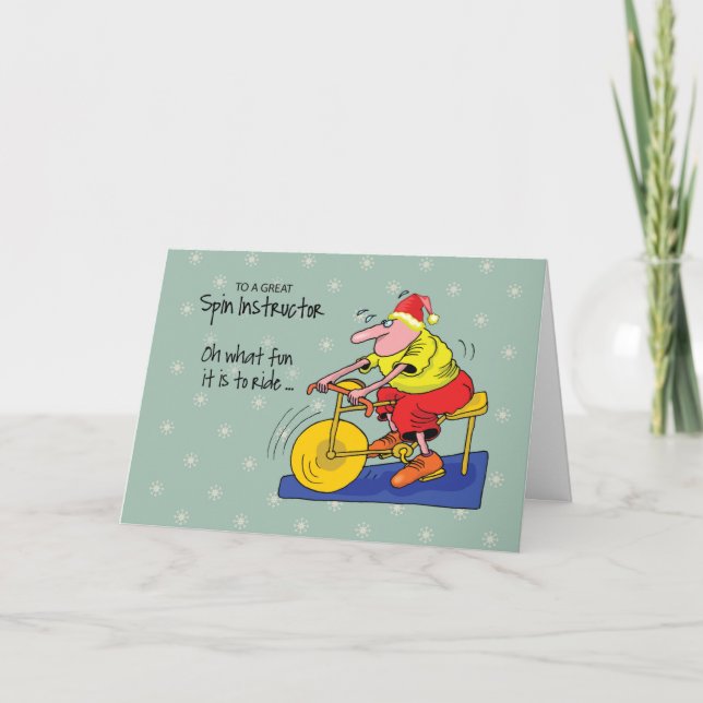 Carte À l'instructeur de rotation vélo Noël (Devant)
