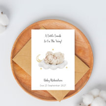 A Little Lamb Is On The Way Baby Shower Baby Card