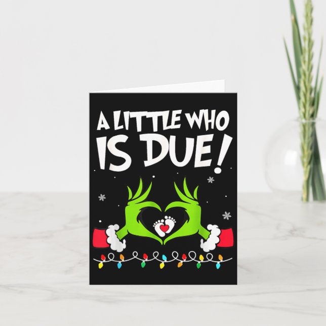 Carte A Little Who Is Due Pregnancy Announcement Christm (Devant)