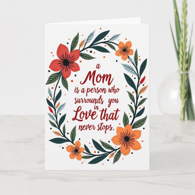 Carte A Loving Mom Floral Frame Card (Devant)