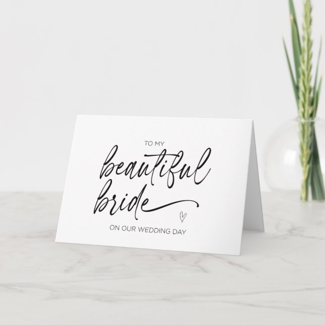Carte À ma belle mariée Mariage cadeau de Groom (Devant)